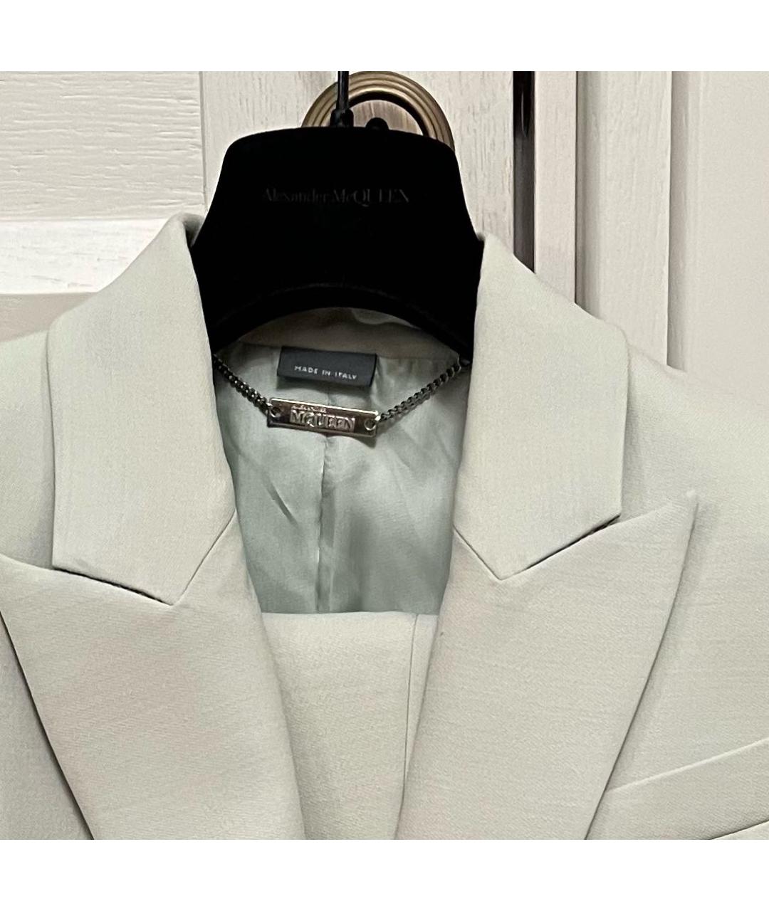 ALEXANDER MCQUEEN Зеленый шерстяной костюм с брюками, фото 3