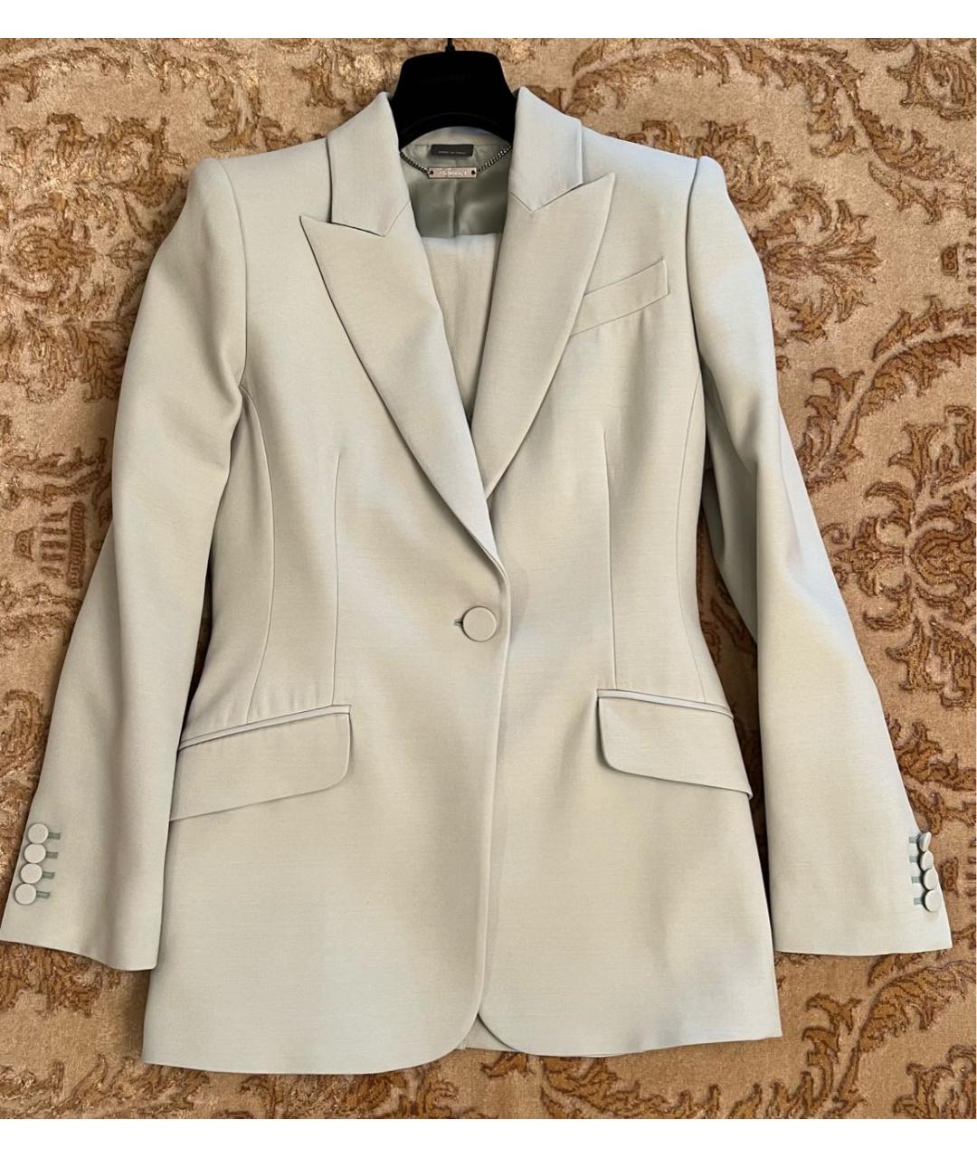 ALEXANDER MCQUEEN Зеленый шерстяной костюм с брюками, фото 5