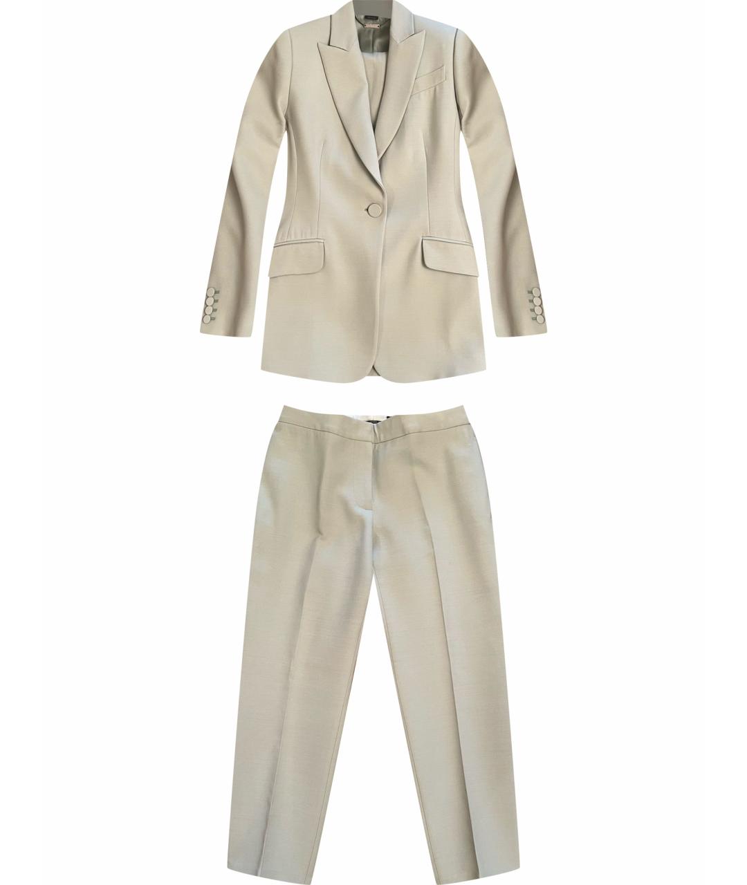 ALEXANDER MCQUEEN Зеленый шерстяной костюм с брюками, фото 1
