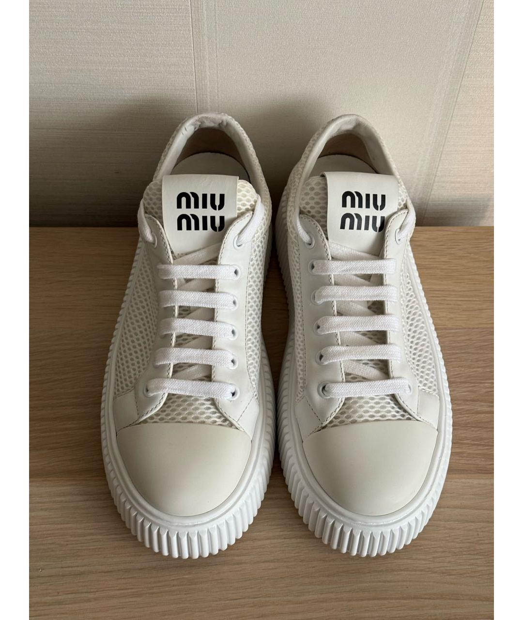 MIU MIU Белые текстильные кеды, фото 3