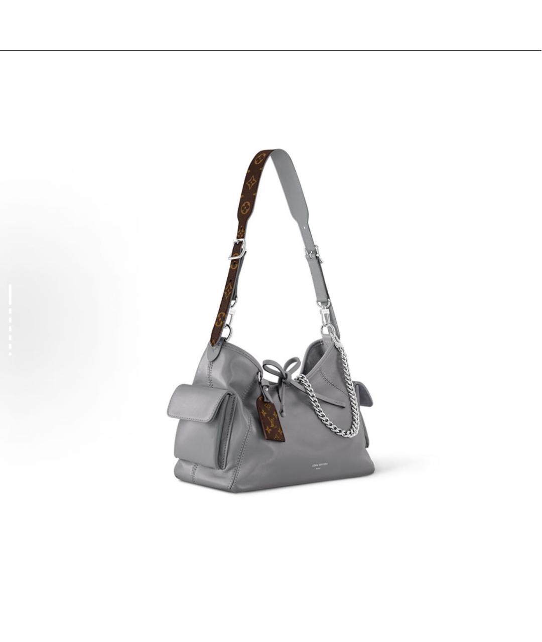 LOUIS VUITTON Серебряная кожаная сумка через плечо, фото 2