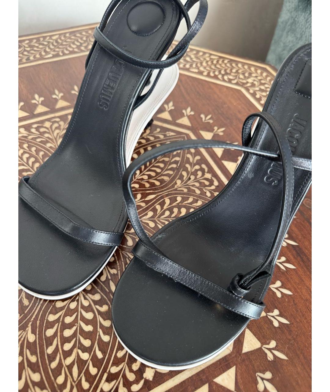 JACQUEMUS Черные кожаные босоножки, фото 2