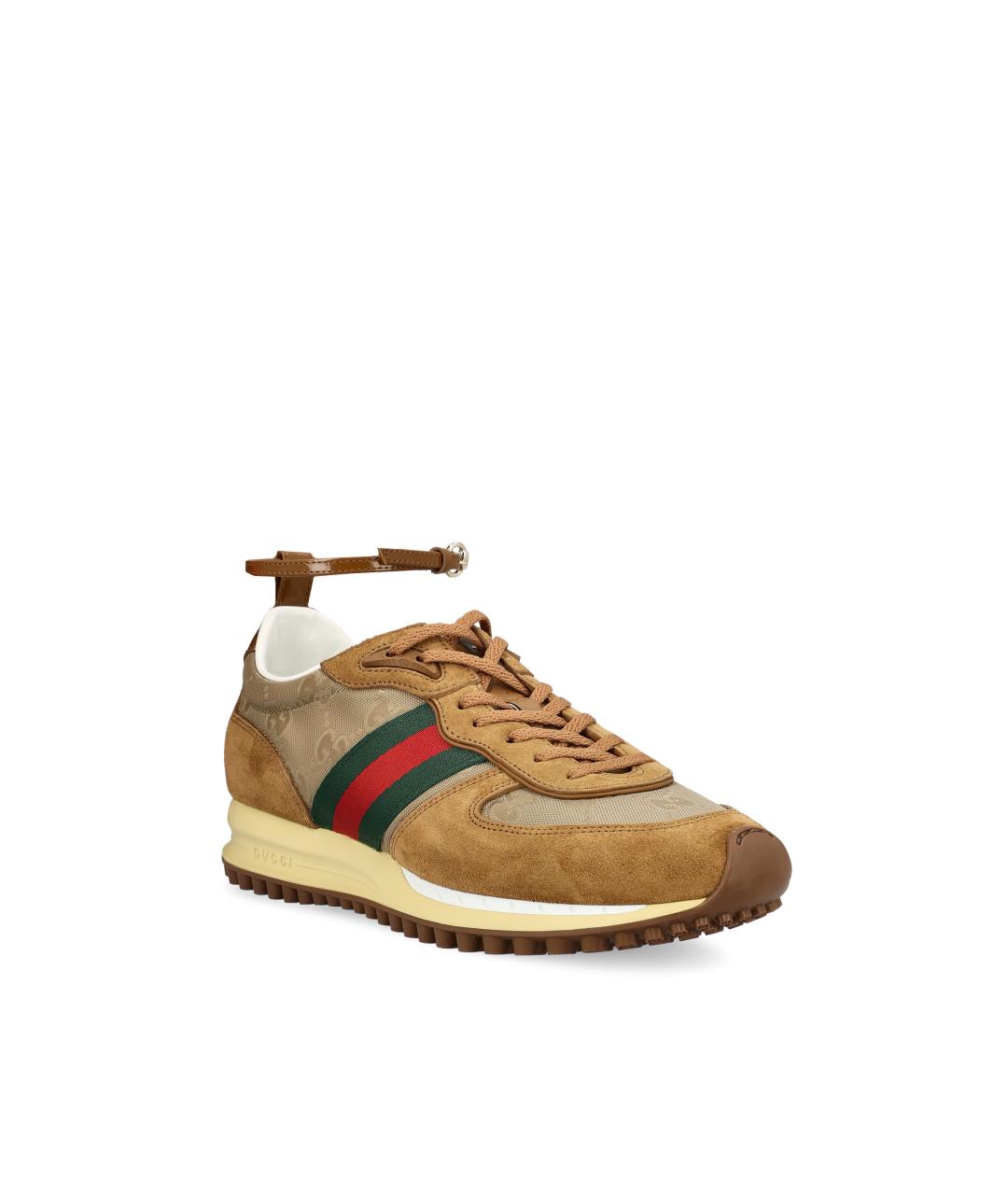 GUCCI Коричневые замшевые кроссовки, фото 2