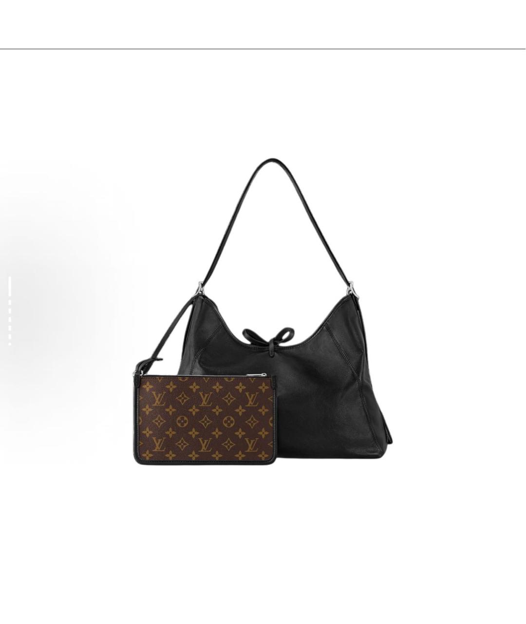 LOUIS VUITTON Черная кожаная сумка через плечо, фото 3