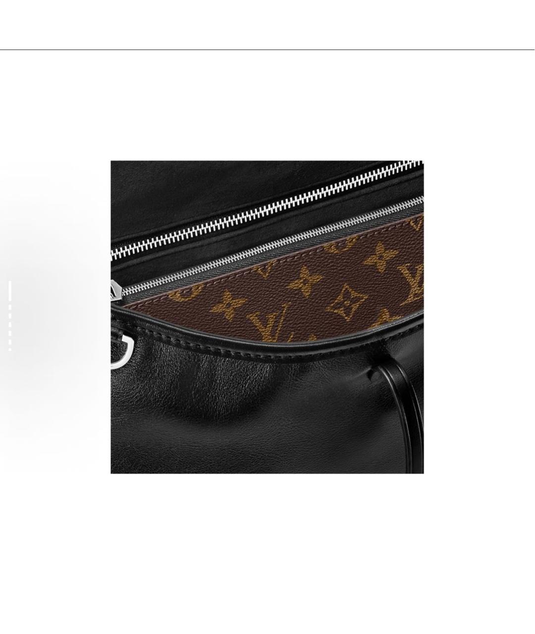 LOUIS VUITTON Черная кожаная сумка через плечо, фото 6