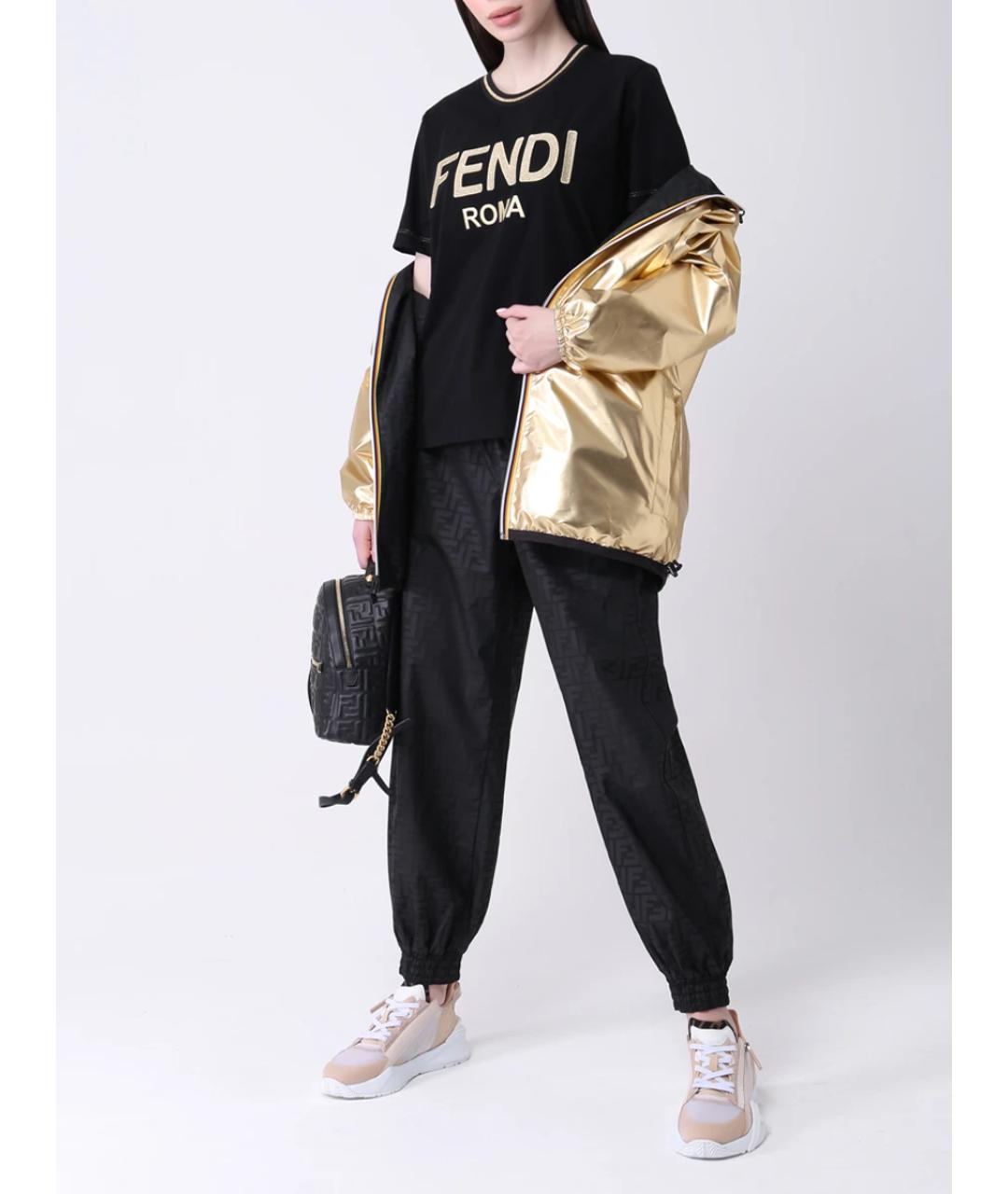 FENDI Черные брюки широкие, фото 2