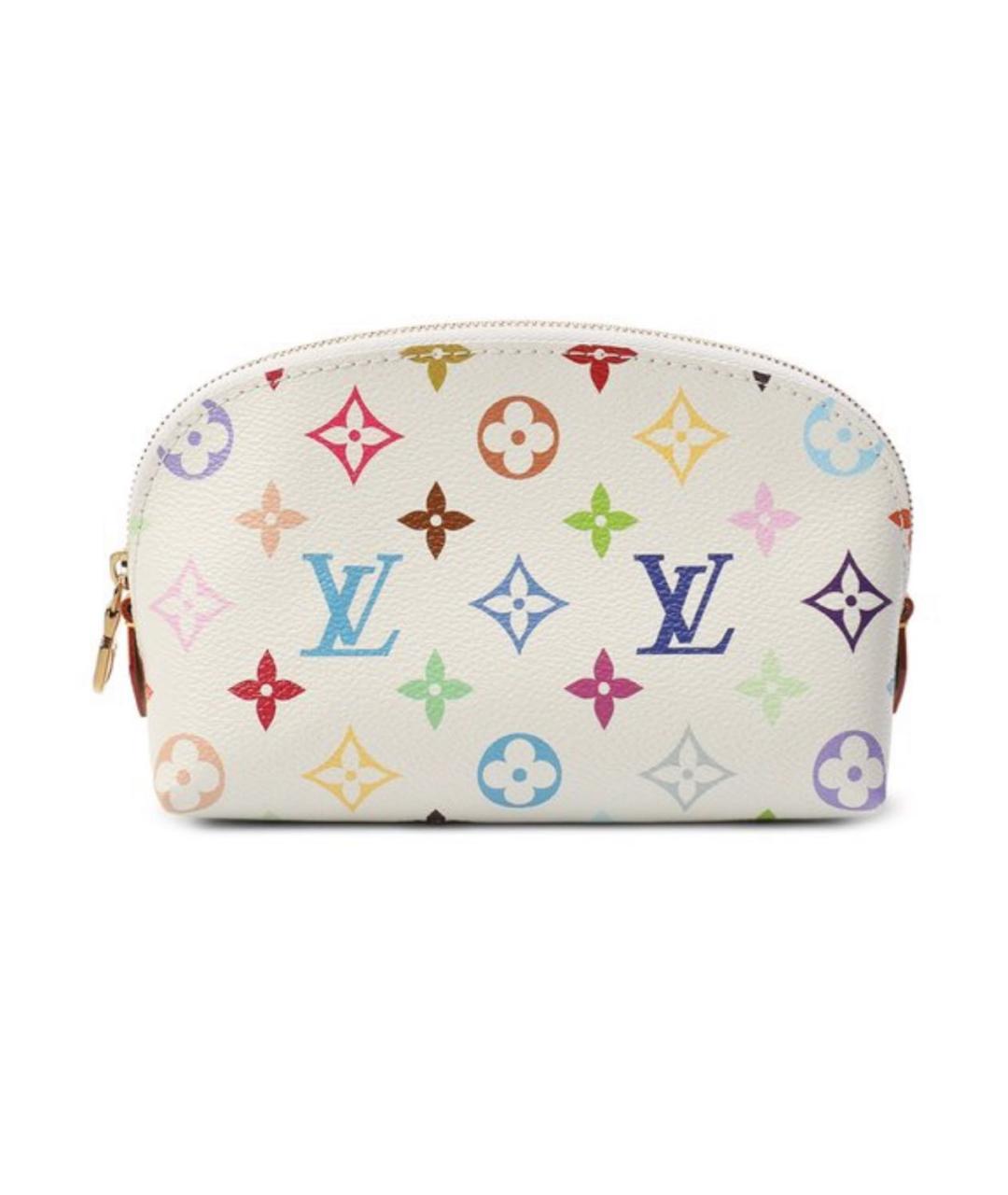 LOUIS VUITTON Белая кожаная косметичка, фото 7