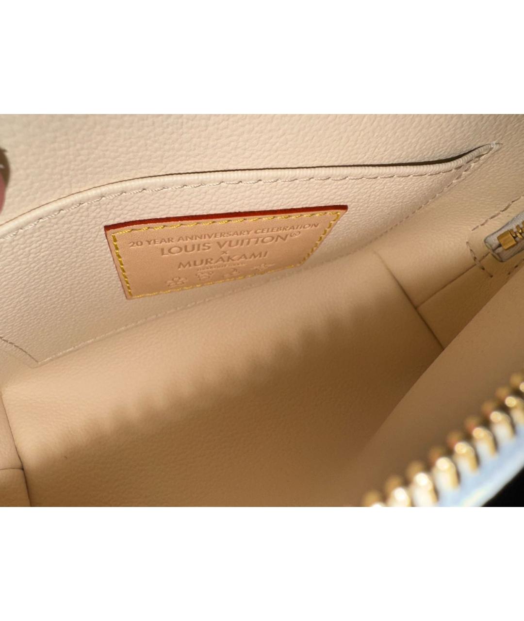 LOUIS VUITTON Белая кожаная косметичка, фото 4