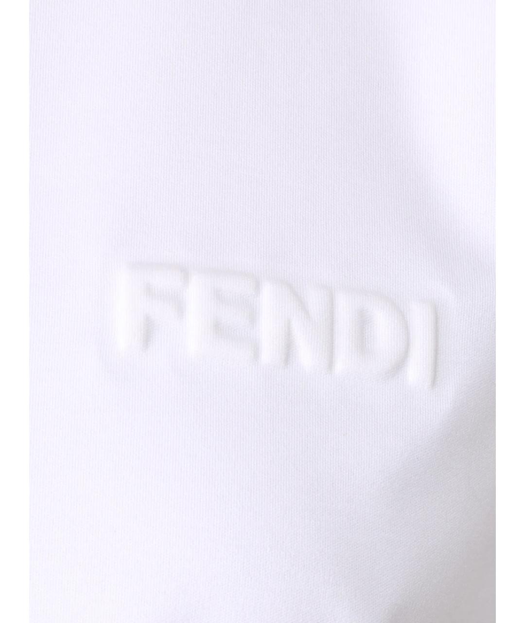 FENDI Белая хлопковая футболка, фото 5
