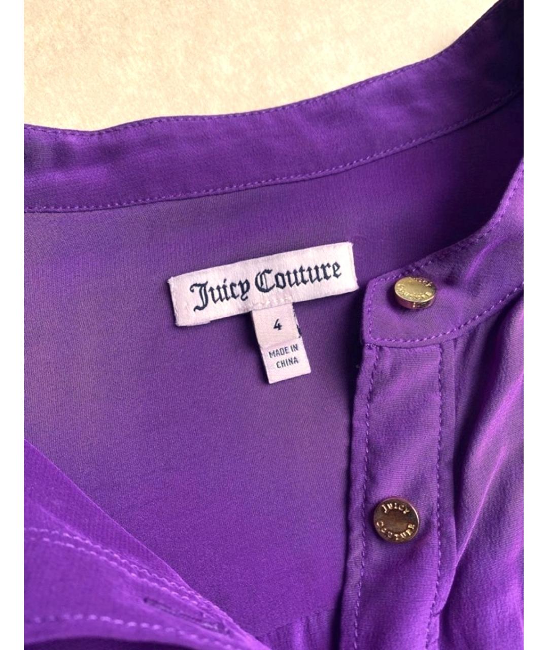 JUICY COUTURE Фиолетовое шелковое повседневное платье, фото 6