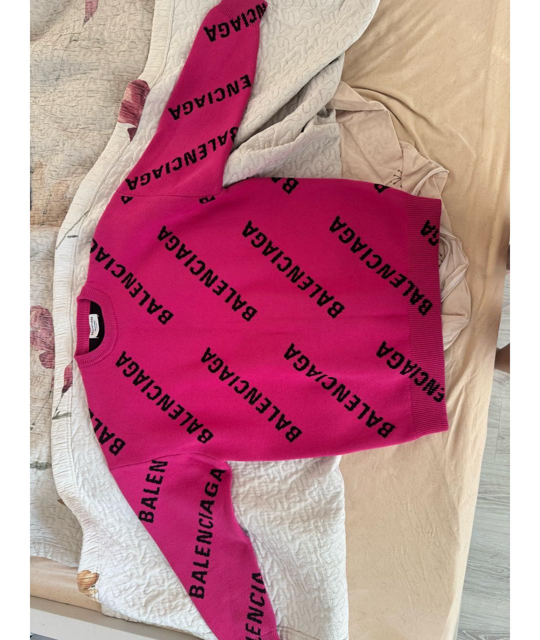 BALENCIAGA Фуксия хлопковый джемпер / свитер, фото 4