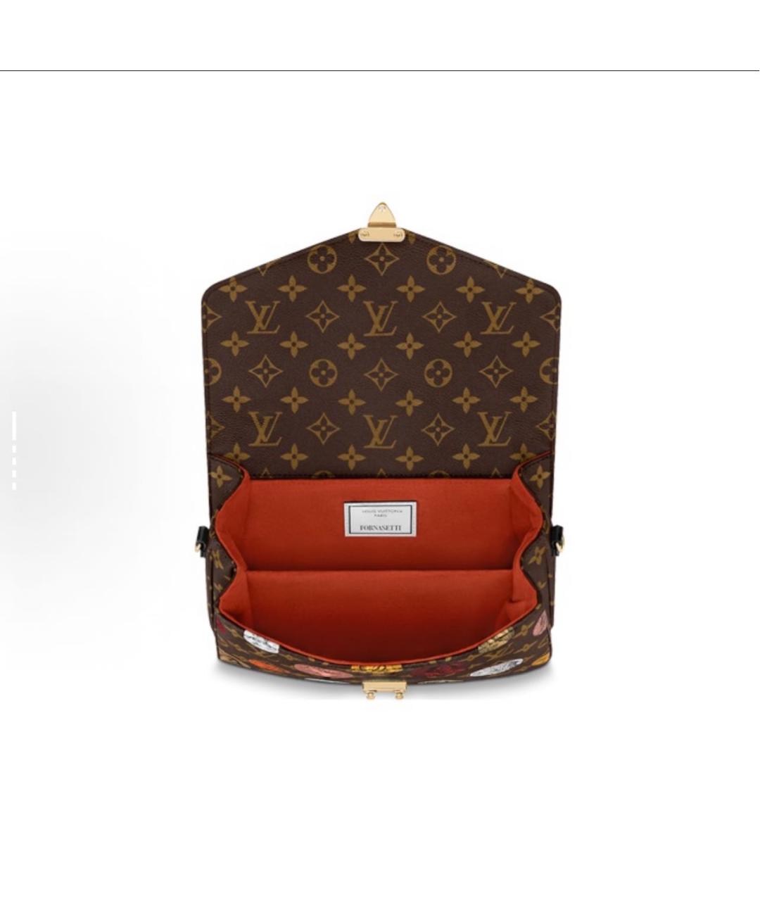 LOUIS VUITTON Коричневая кожаная сумка через плечо, фото 4