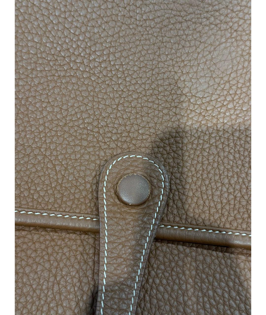 HERMES Коричневая кожаная сумка тоут, фото 5