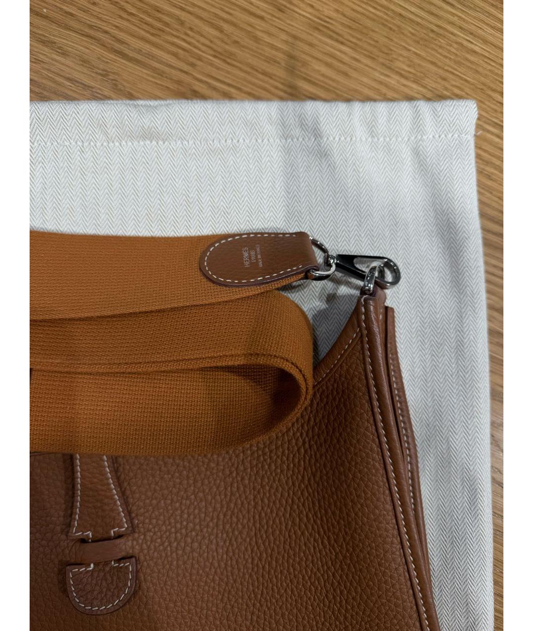 HERMES Коричневая кожаная сумка тоут, фото 3