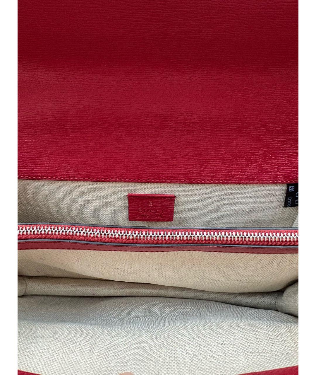 GUCCI Бордовая кожаная сумка через плечо, фото 5