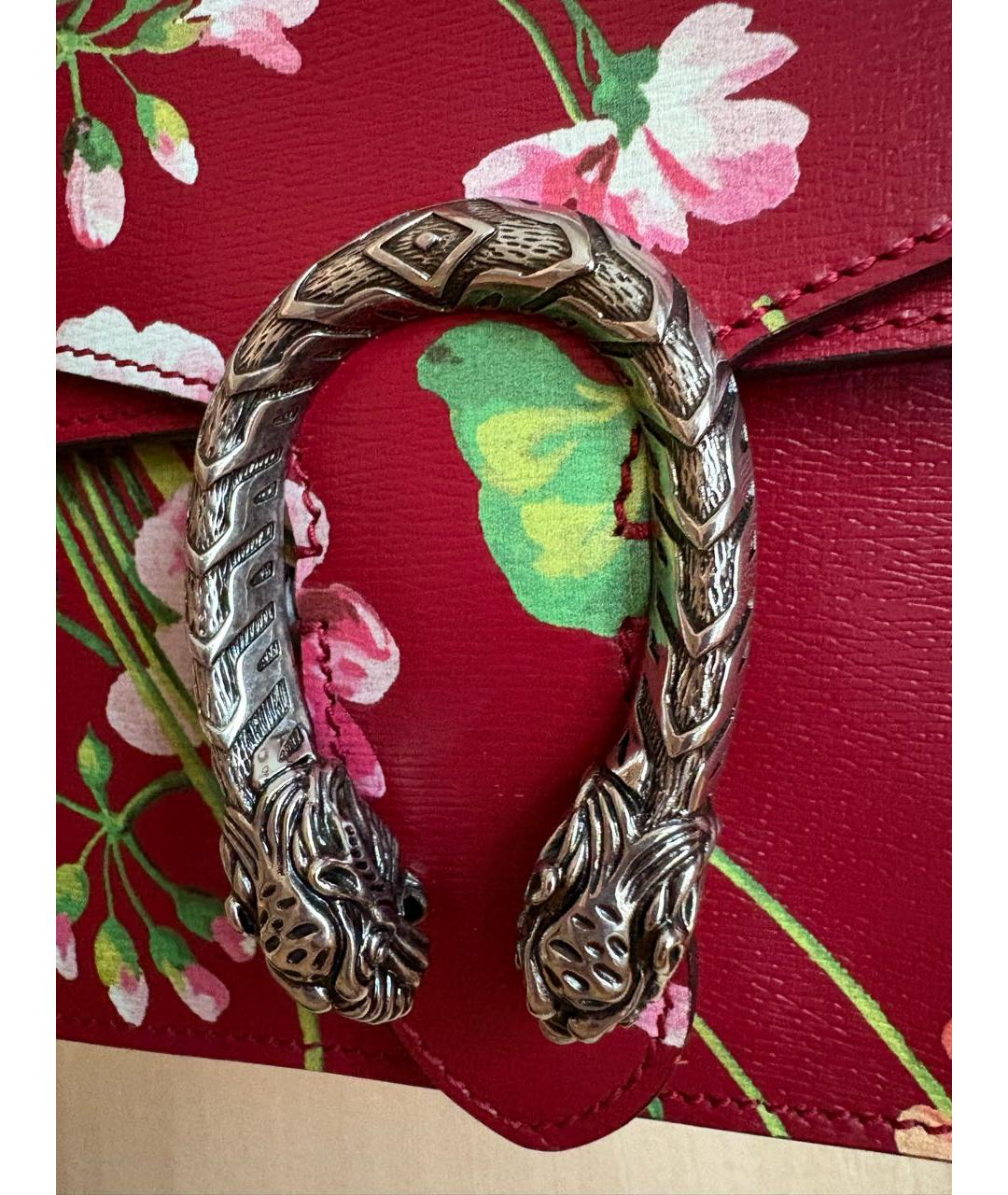GUCCI Бордовая кожаная сумка через плечо, фото 6