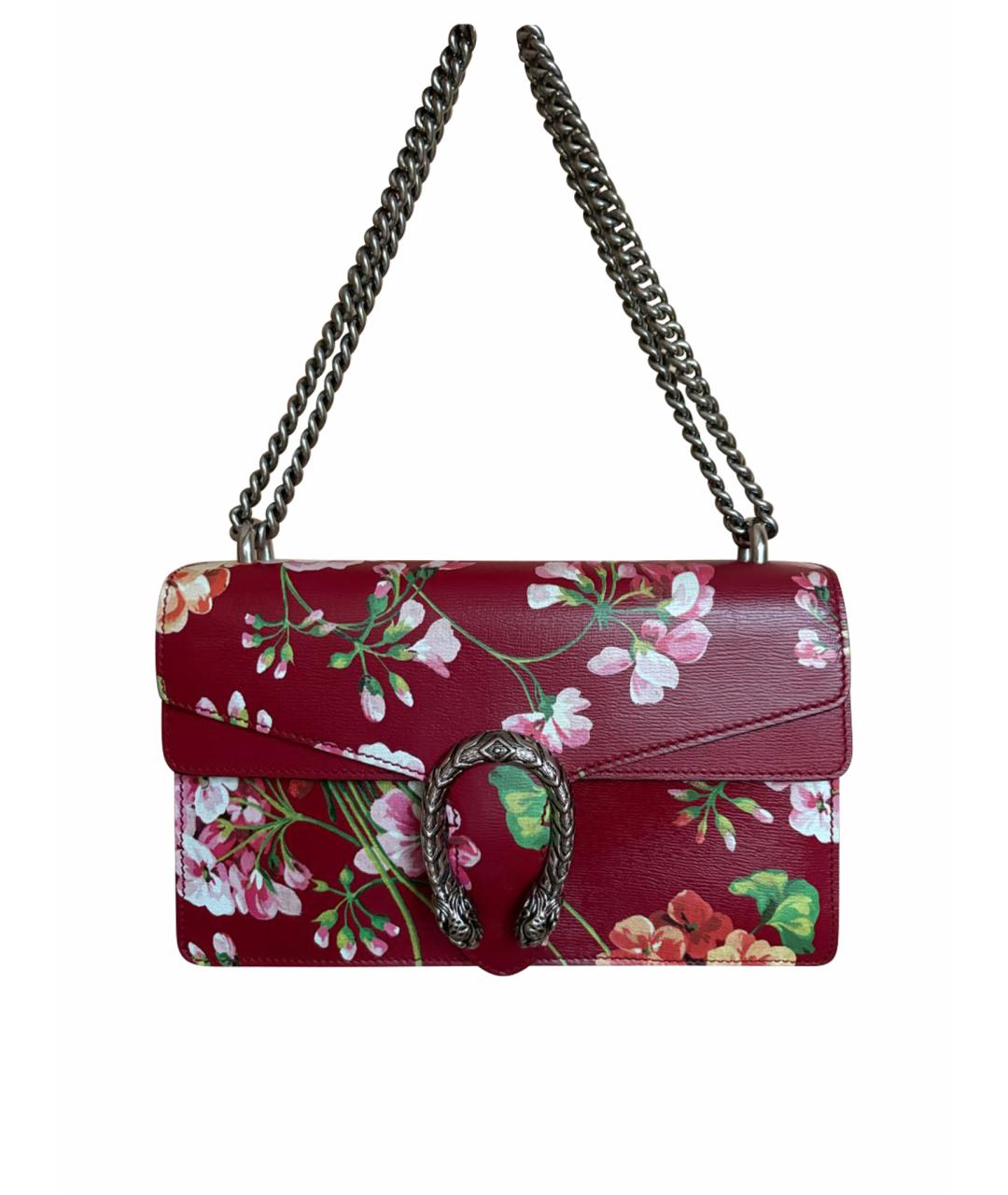 GUCCI Бордовая кожаная сумка через плечо, фото 1