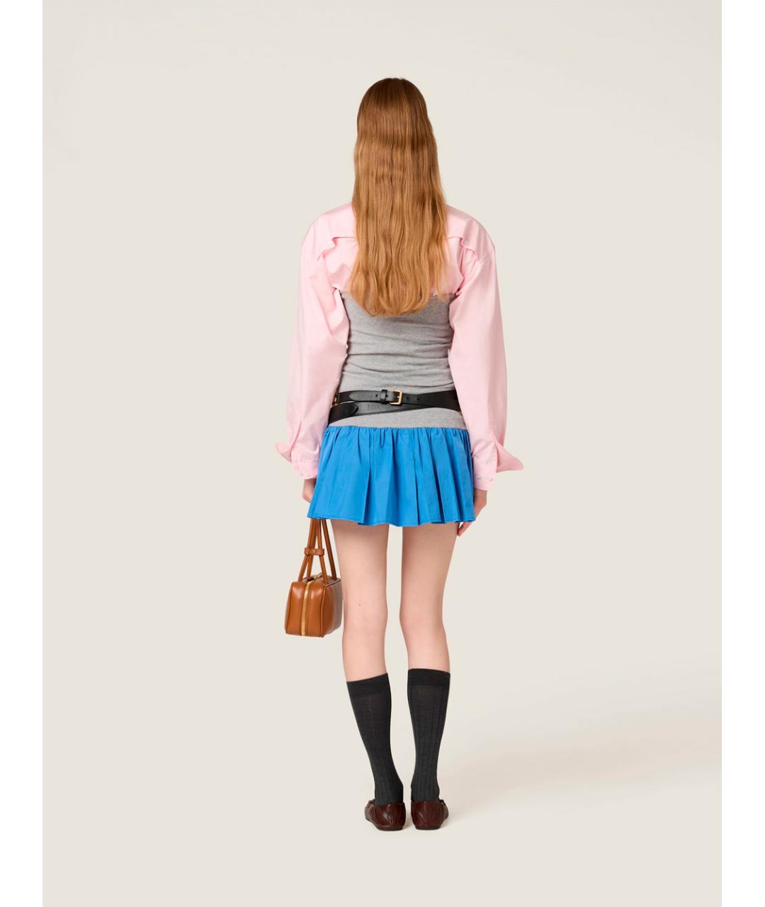 MIU MIU Мульти хлопковая юбка мини, фото 2