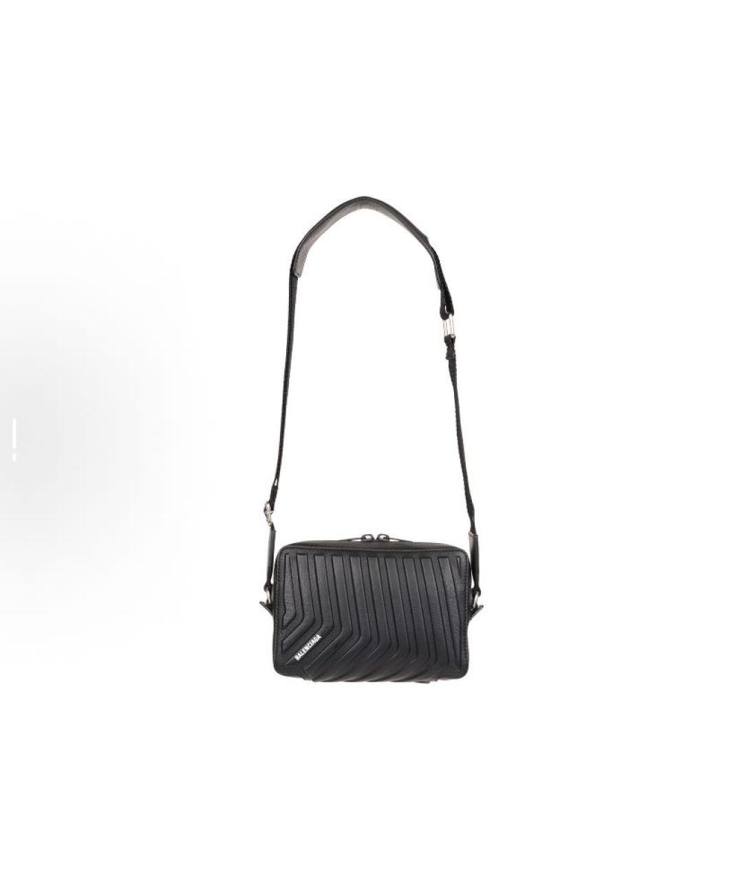 BALENCIAGA Черная кожаная сумка на плечо, фото 3