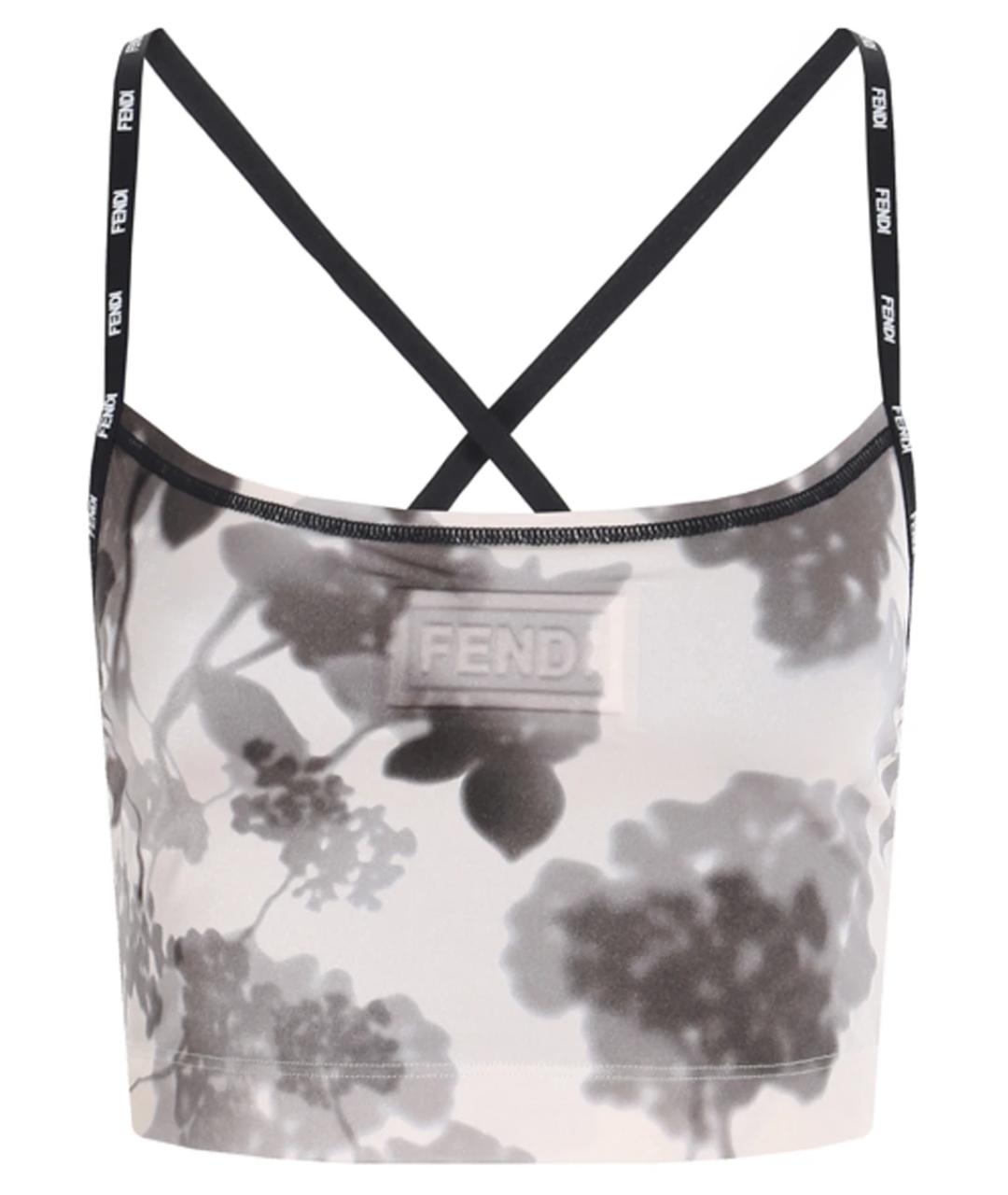 FENDI Серая синтетическая майка, фото 1