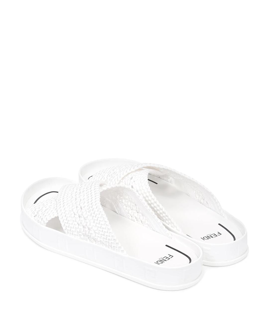 FENDI Белые шлепанцы, фото 4