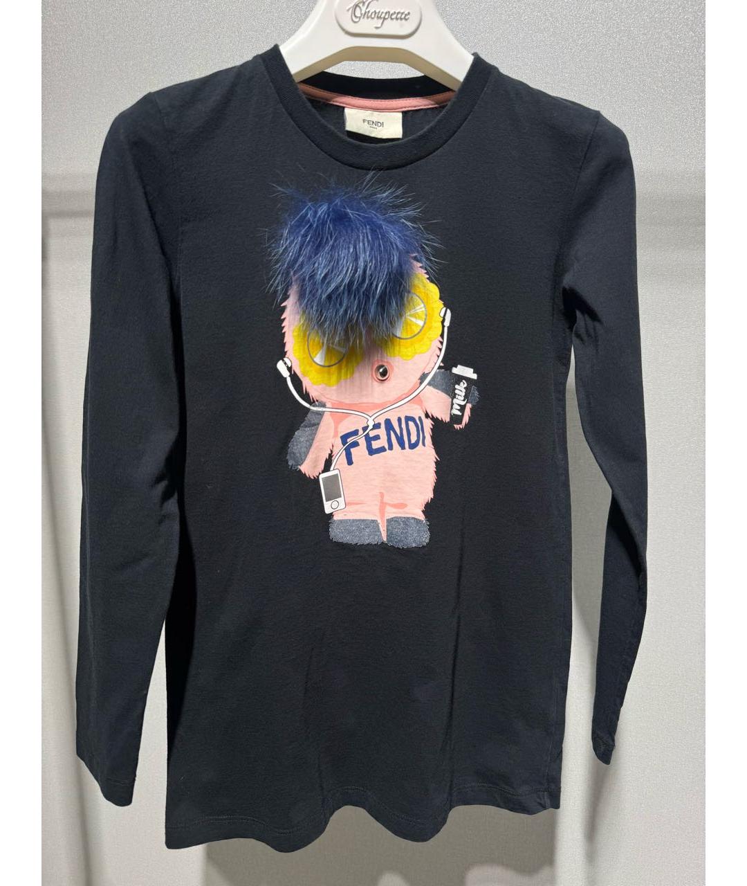 FENDI Черный хлопковый детская футболка / топ, фото 2