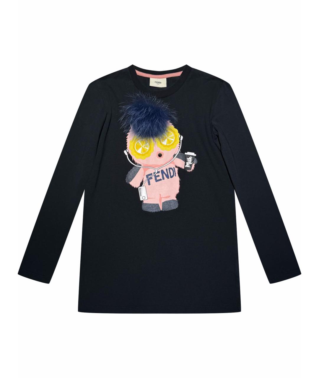 FENDI Черный хлопковый детская футболка / топ, фото 1