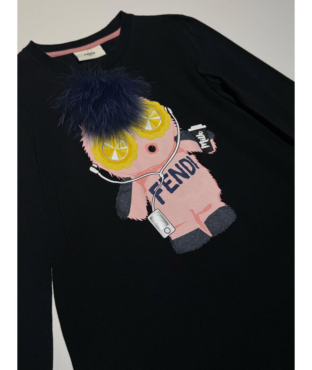 FENDI Черный хлопковый детская футболка / топ, фото 4