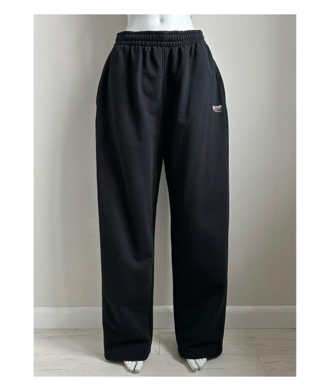 BALENCIAGA Черные хлопковые спортивные брюки и шорты, фото 3