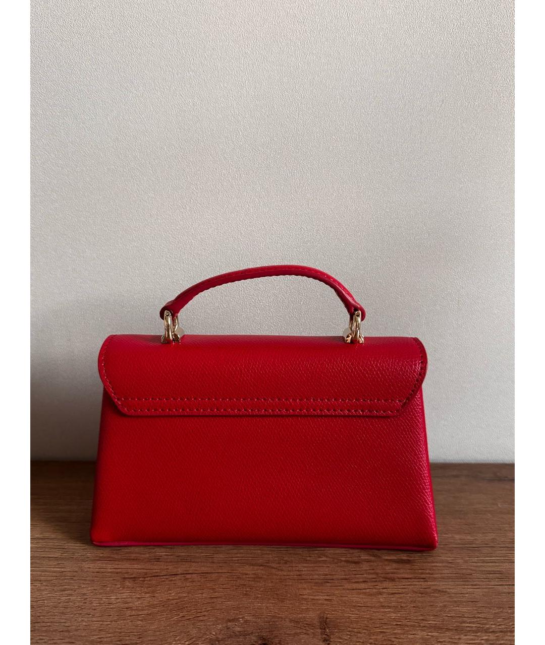 FURLA Красная кожаная сумка с короткими ручками, фото 3