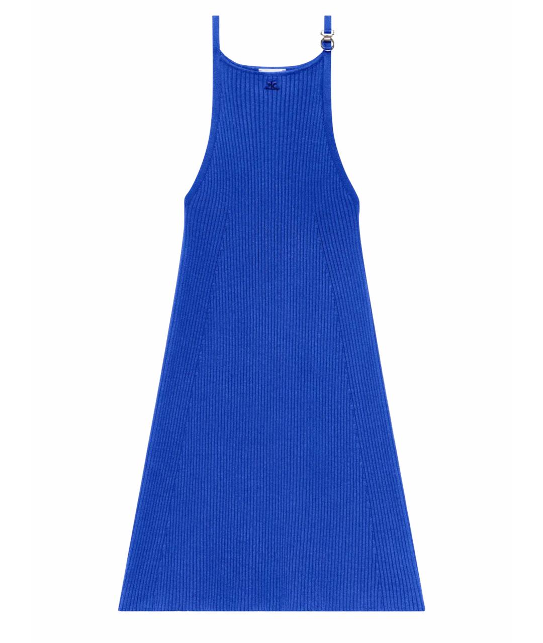 COURREGES Синее вискозное повседневное платье, фото 1