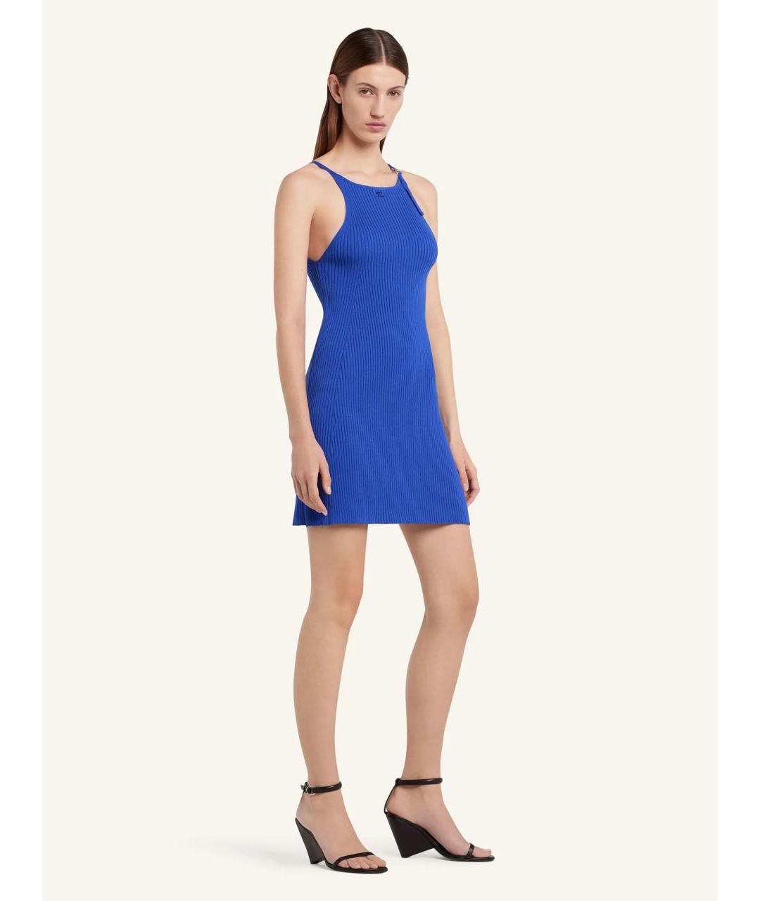COURREGES Синее вискозное повседневное платье, фото 3