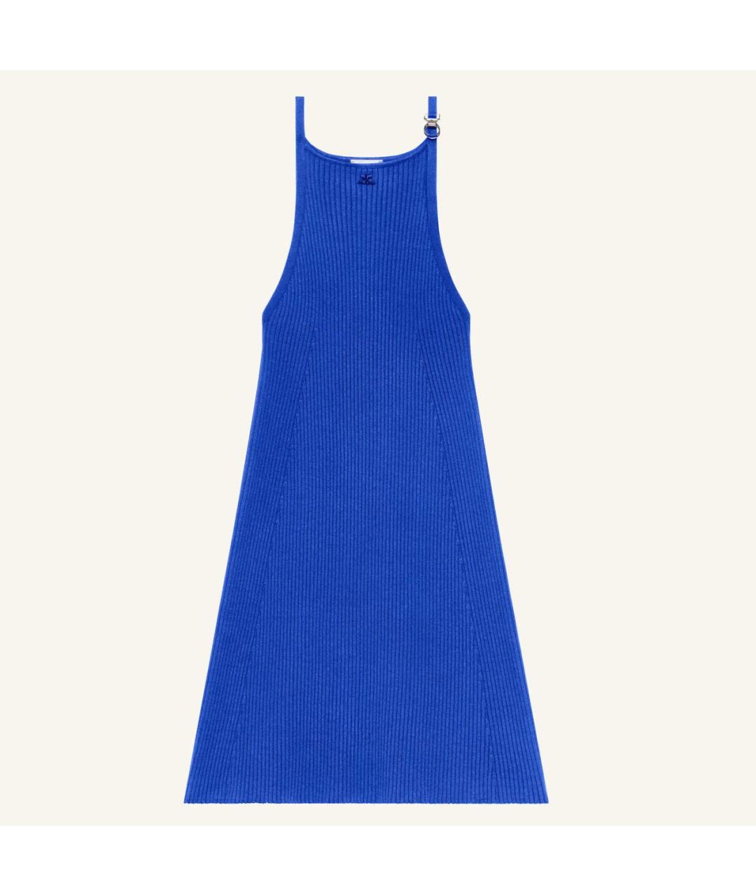 COURREGES Синее вискозное повседневное платье, фото 6