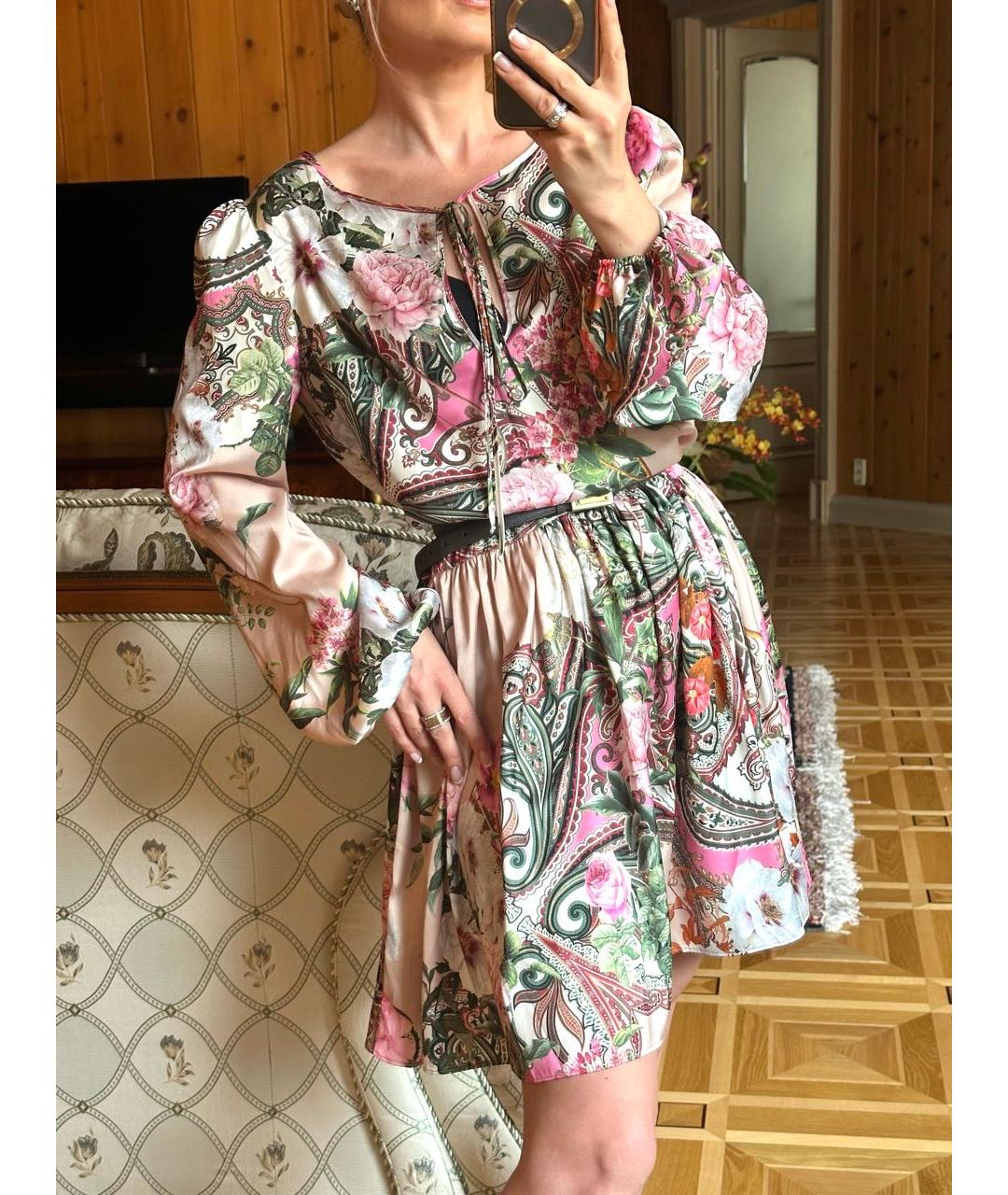 BLUMARINE Мульти полиэстеровое коктейльное платье, фото 5