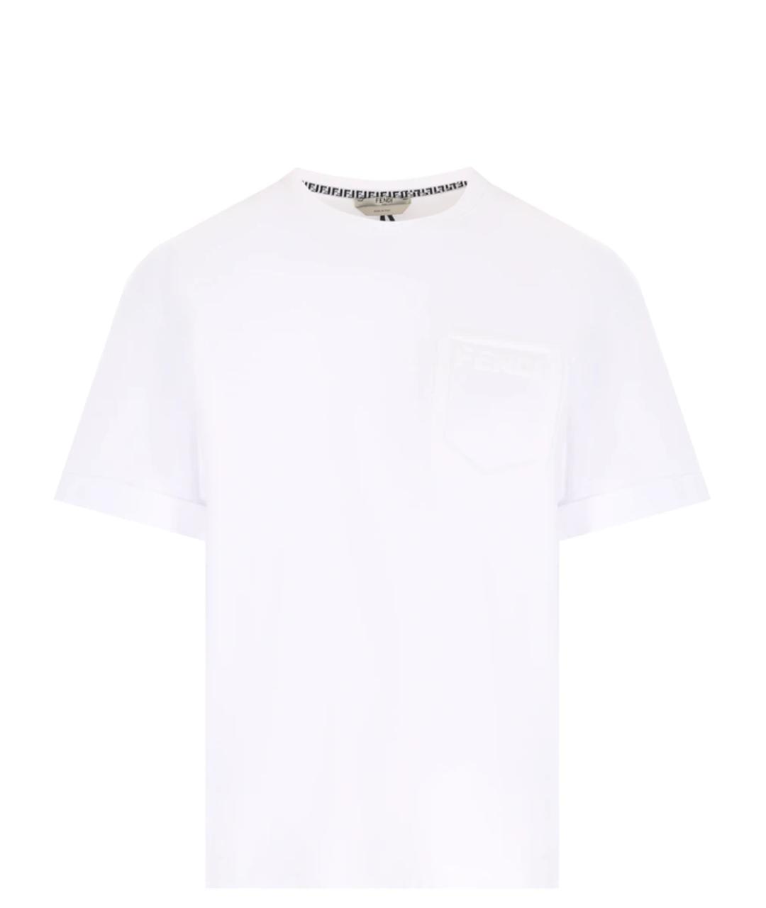 FENDI Белая хлопковая футболка, фото 1