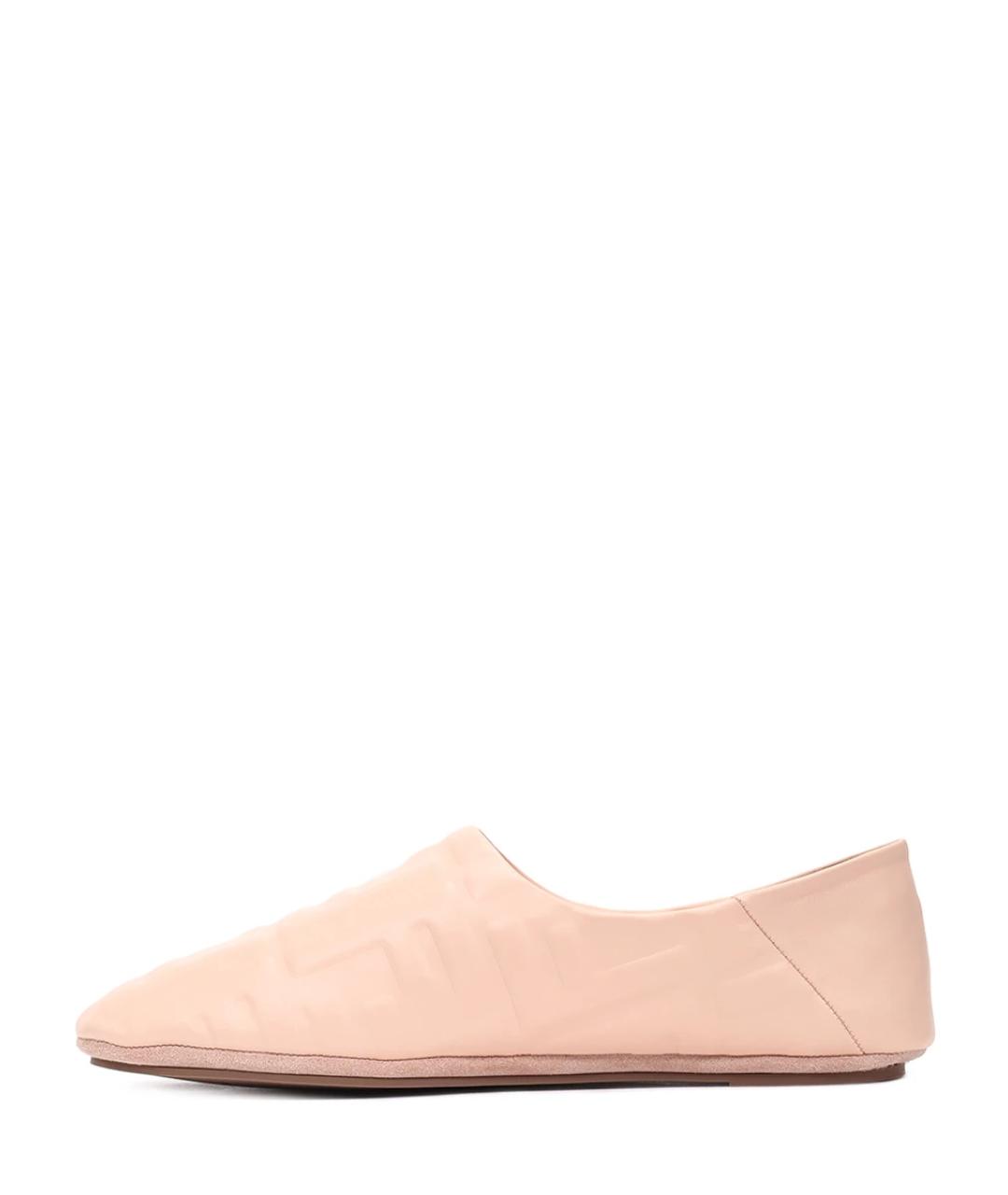 FENDI Розовые кожаные балетки, фото 4