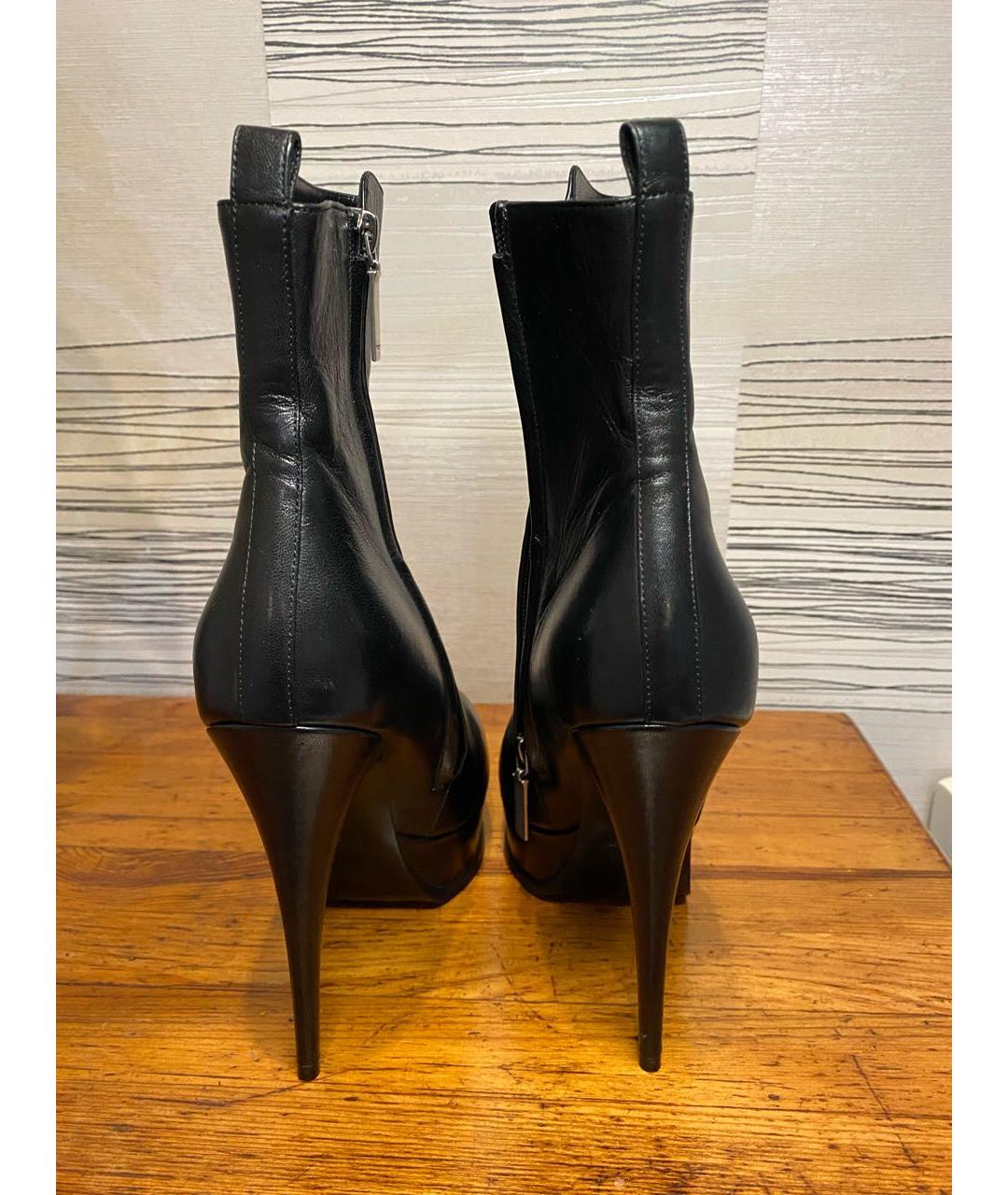 SAINT LAURENT Черные кожаные ботильоны, фото 4