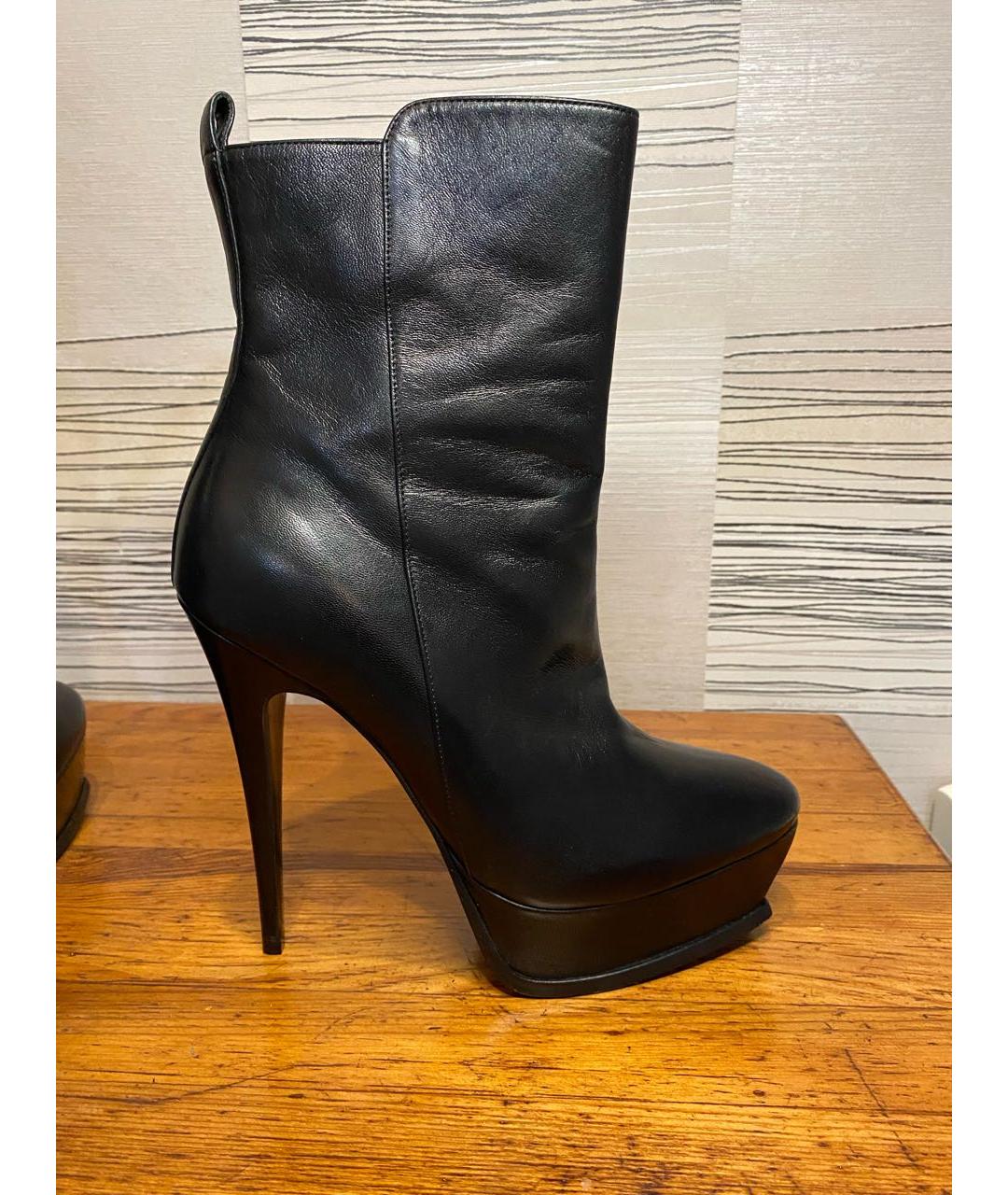 SAINT LAURENT Черные кожаные ботильоны, фото 5