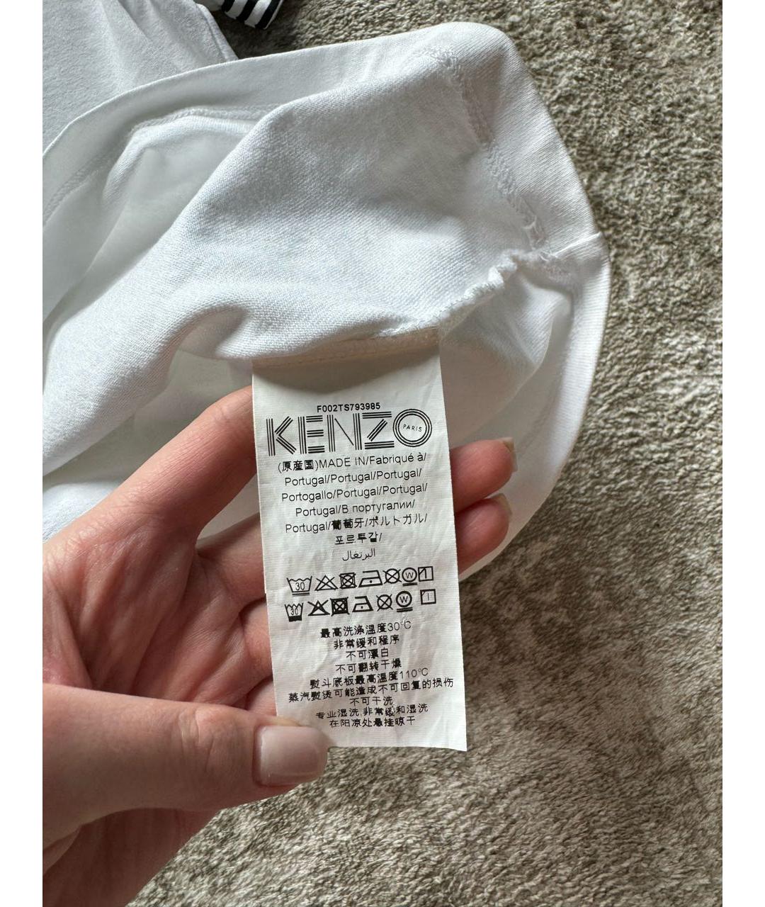 KENZO Белая хлопковая футболка, фото 5