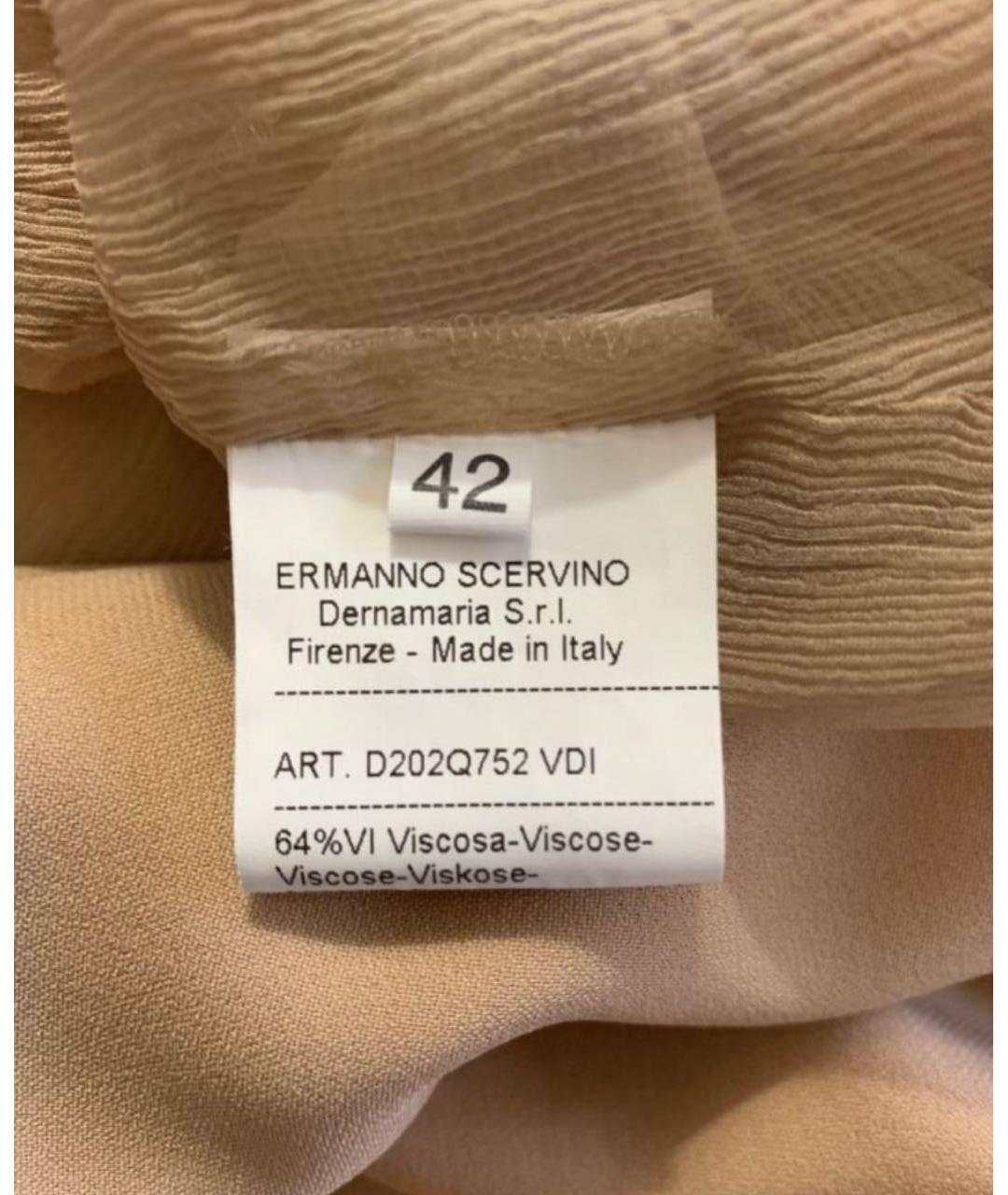 ERMANNO SCERVINO Бежевое вискозное повседневное платье, фото 3