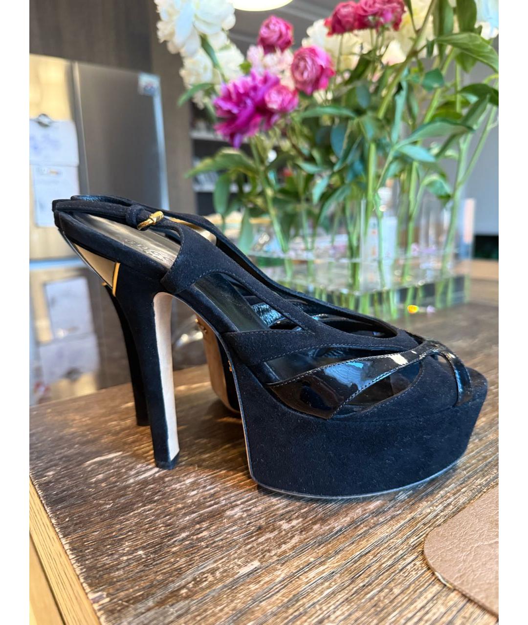 GUCCI Черные замшевые босоножки, фото 6