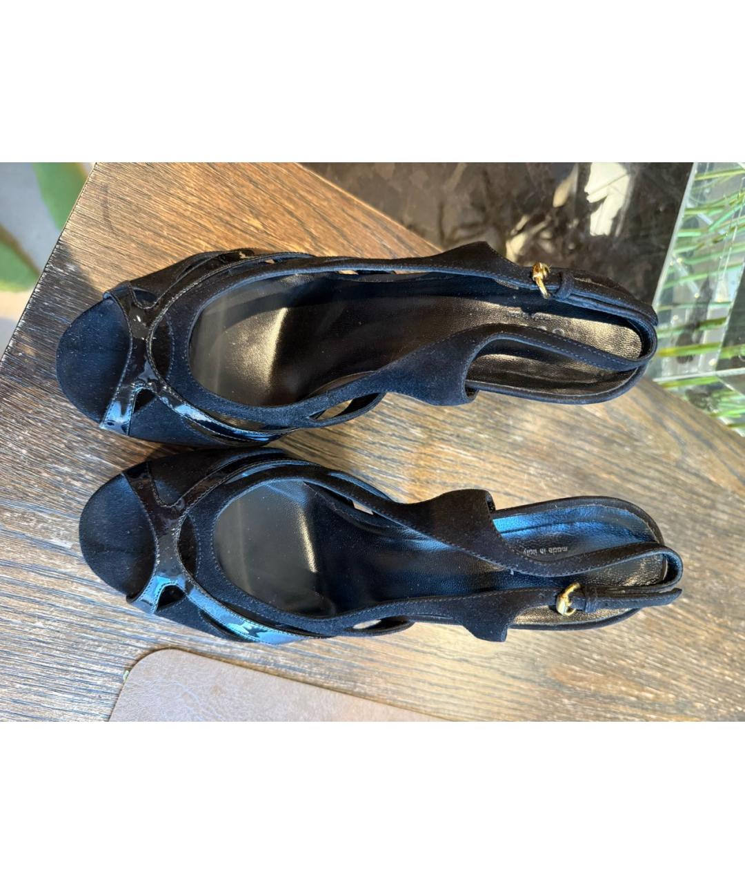 GUCCI Черные замшевые босоножки, фото 2