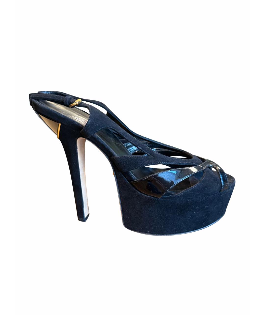 GUCCI Черные замшевые босоножки, фото 1