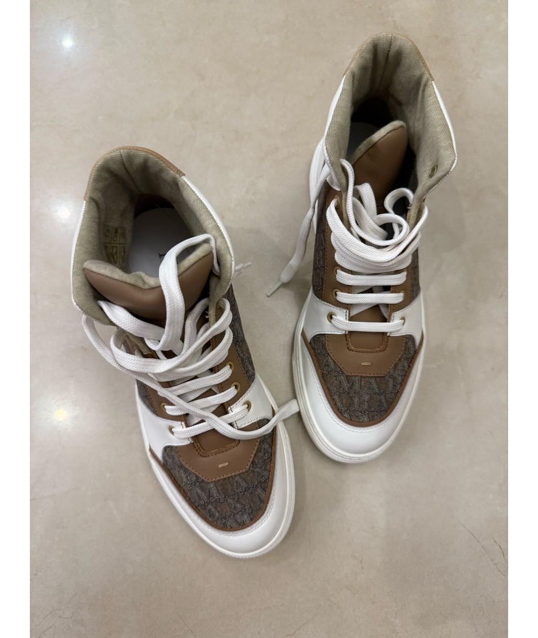 MAX MARA Коричневые кожаные кеды, фото 4