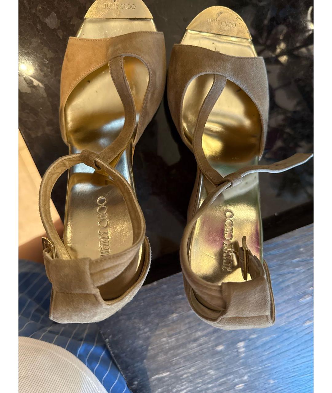 JIMMY CHOO Бежевые замшевые эспадрильи, фото 4