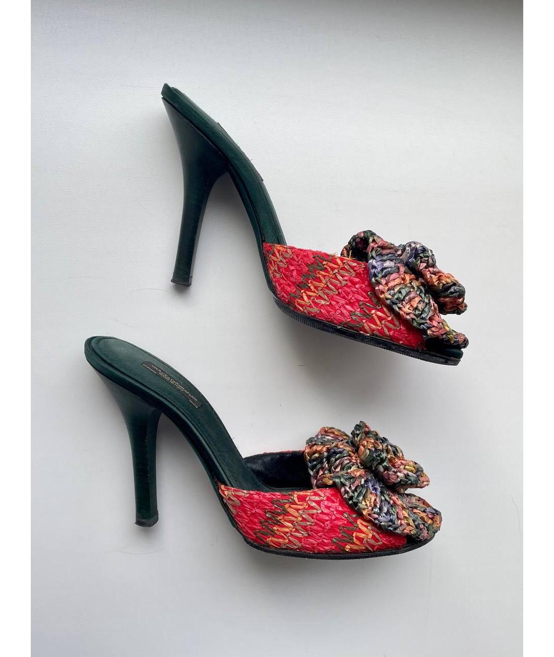 DOLCE&GABBANA Мульти текстильные босоножки, фото 2