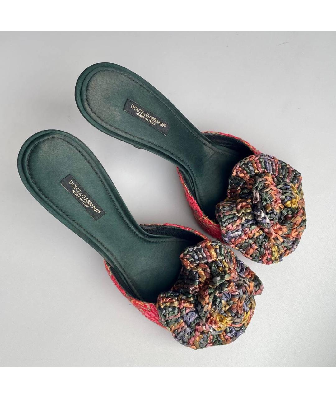 DOLCE&GABBANA Мульти текстильные босоножки, фото 5