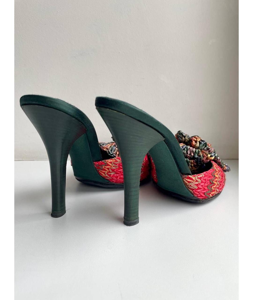 DOLCE&GABBANA Мульти текстильные босоножки, фото 4