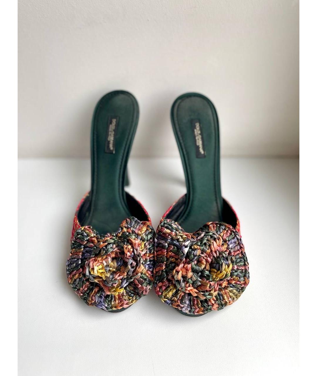 DOLCE&GABBANA Мульти текстильные босоножки, фото 7
