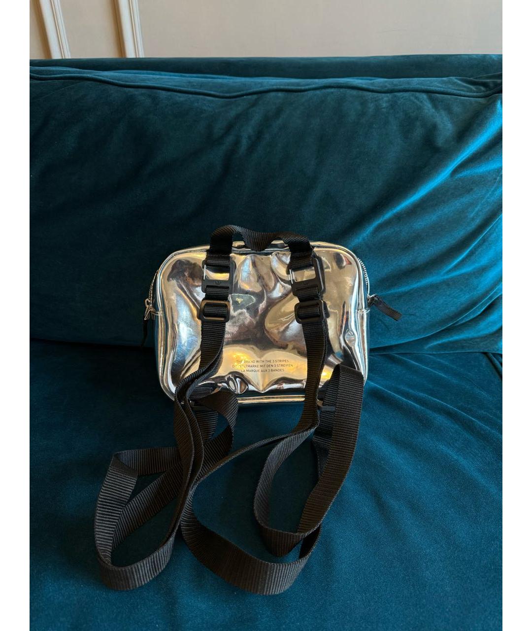 ADIDAS Серебрянный рюкзак из лакированной кожи, фото 3